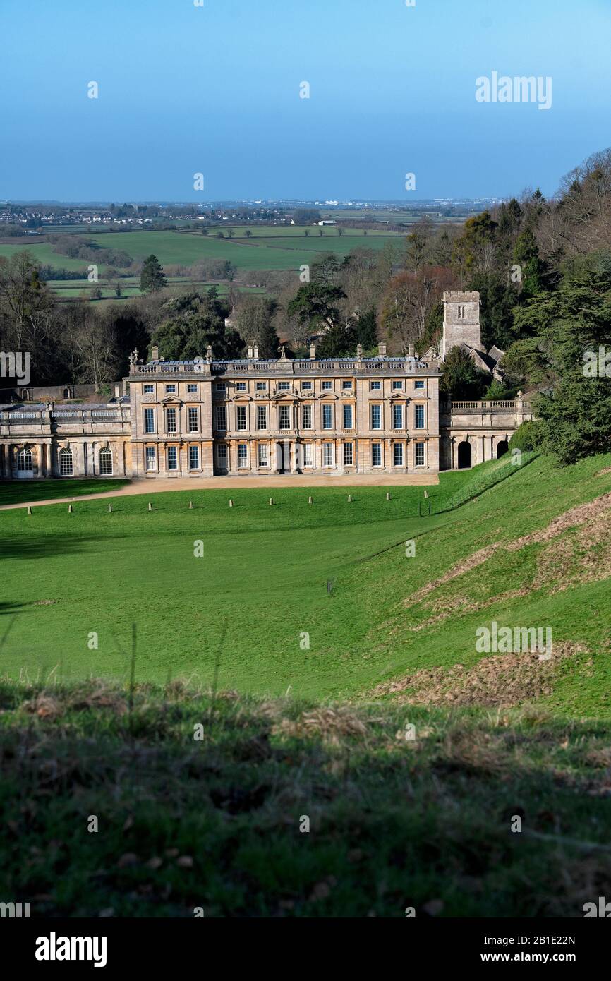 Dyrham Park is a baroque country house in an ancient deer park near the village of Dyrham in South Gloucestershire, England. Stock Photo