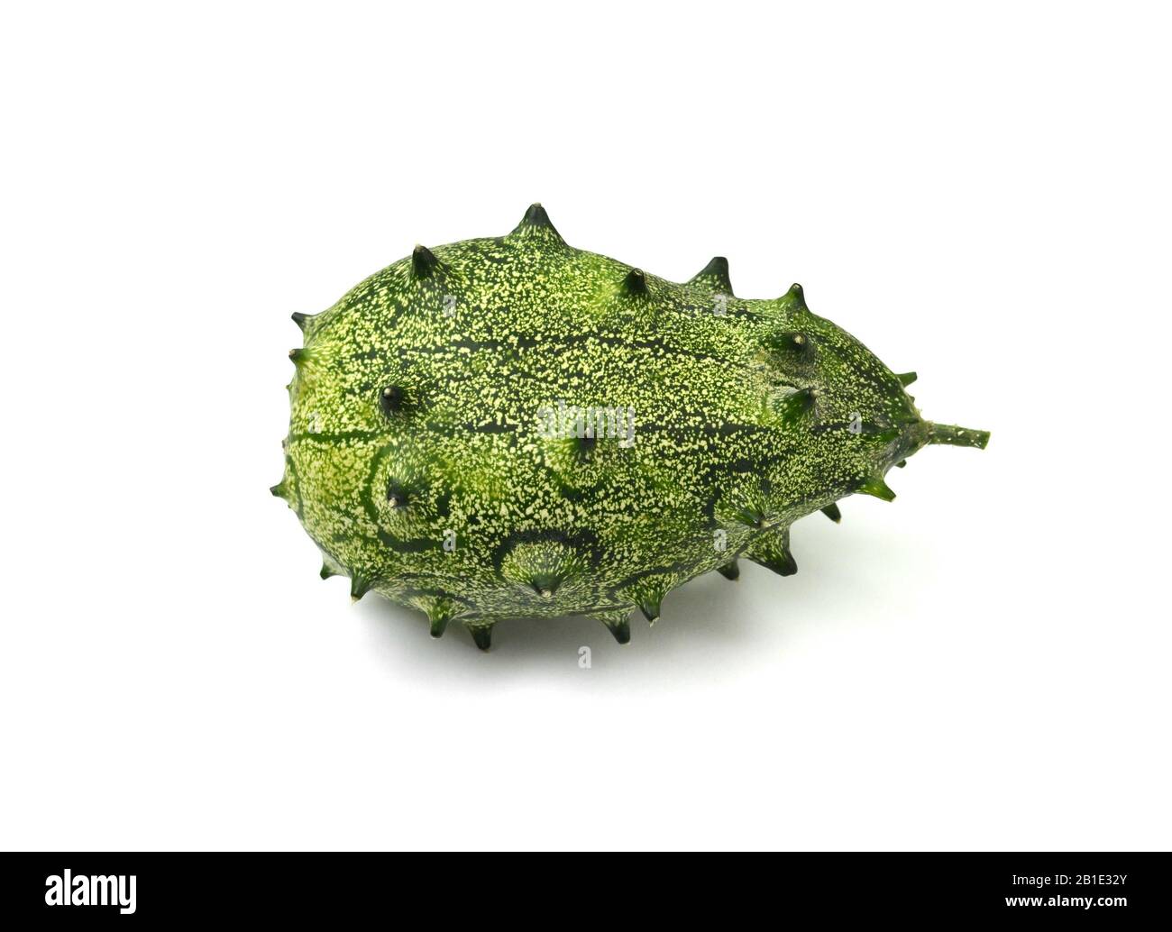 Exotic fruit - cucumis metuliferus. Kiwano. Horned melon, African horned cucumber. Isolated Stock Photo