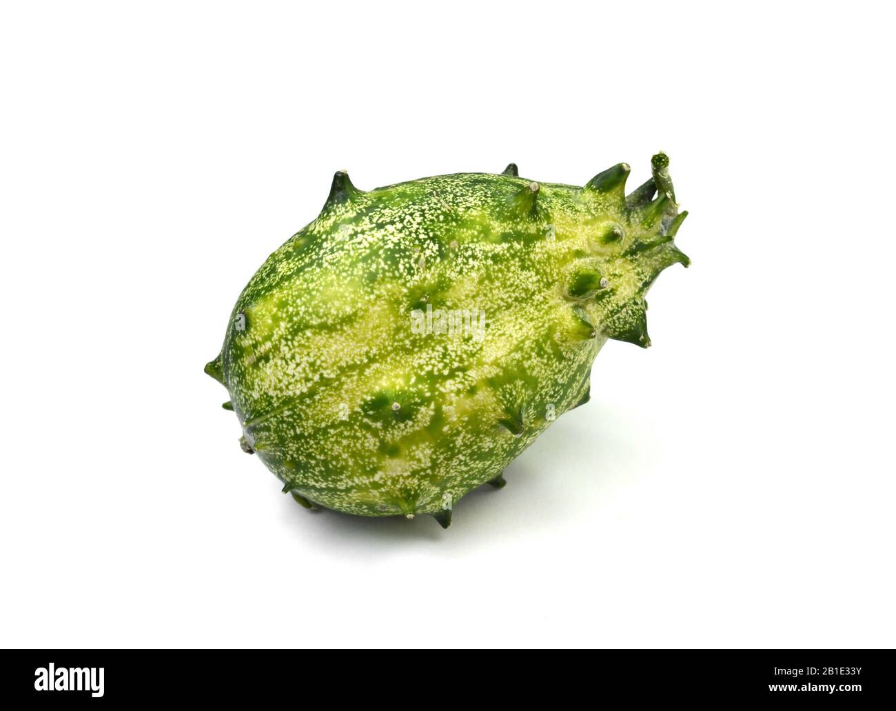 Exotic fruit cucumis metuliferus. Kiwano. Horned melon, African