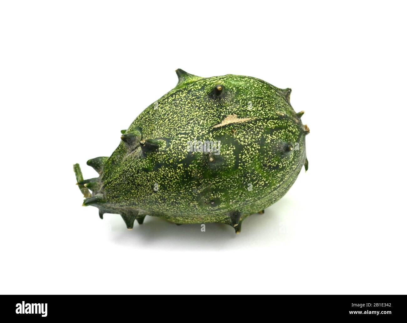 Exotic fruit cucumis metuliferus. Kiwano. Horned melon, African