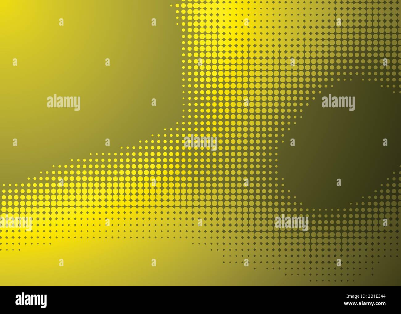 yellow dot halftone green gradient background. yellow dot with texture vector Stock Vector