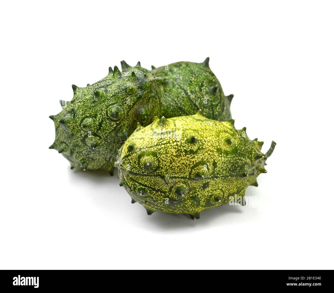 Exotic fruit cucumis metuliferus. Kiwano. Horned melon, African