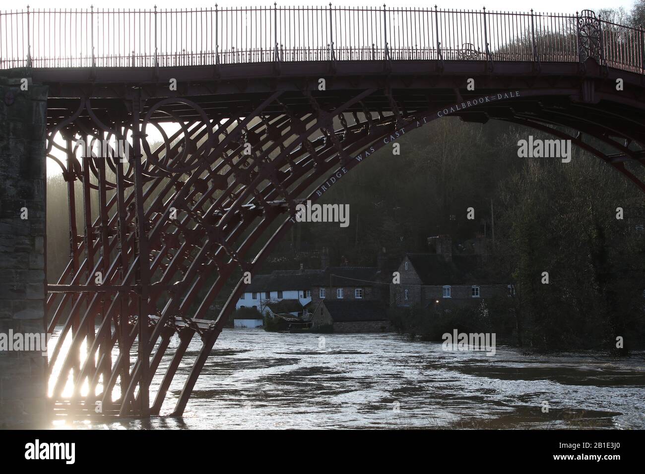 General view of flooding in Ironbridge, Shropshire, as the River Severn remains high, with warnings of further flooding across the UK. See PA story WEATHER Storm. Photo credit should read: Nick Potts/PA Wire Stock Photo