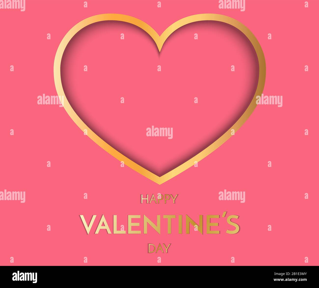 G.old Heart on Pink Background. Symbol of love. Valentine Day greeting ...