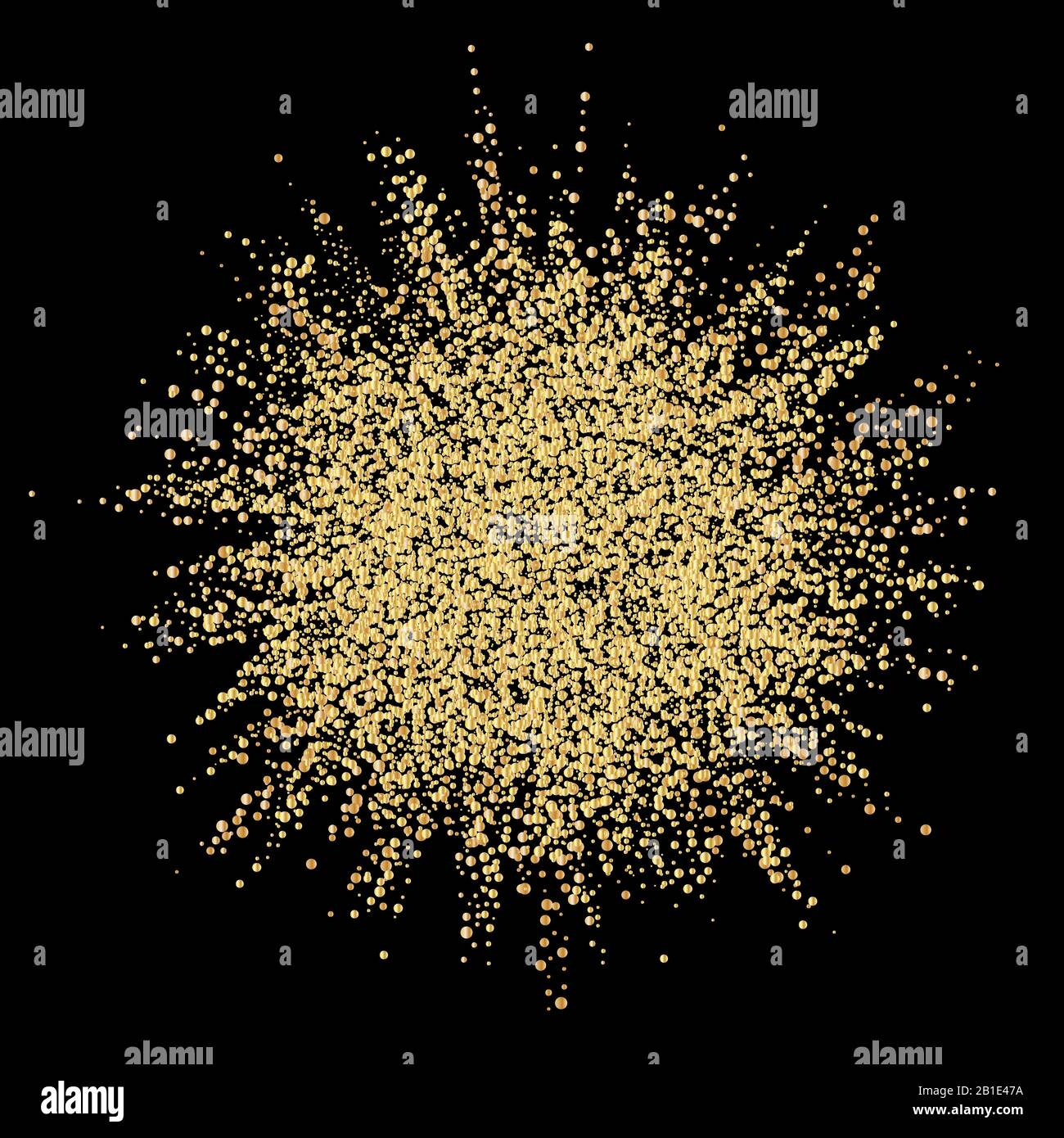 Abstract gold explosion on dark background. Golden glitter powder ...