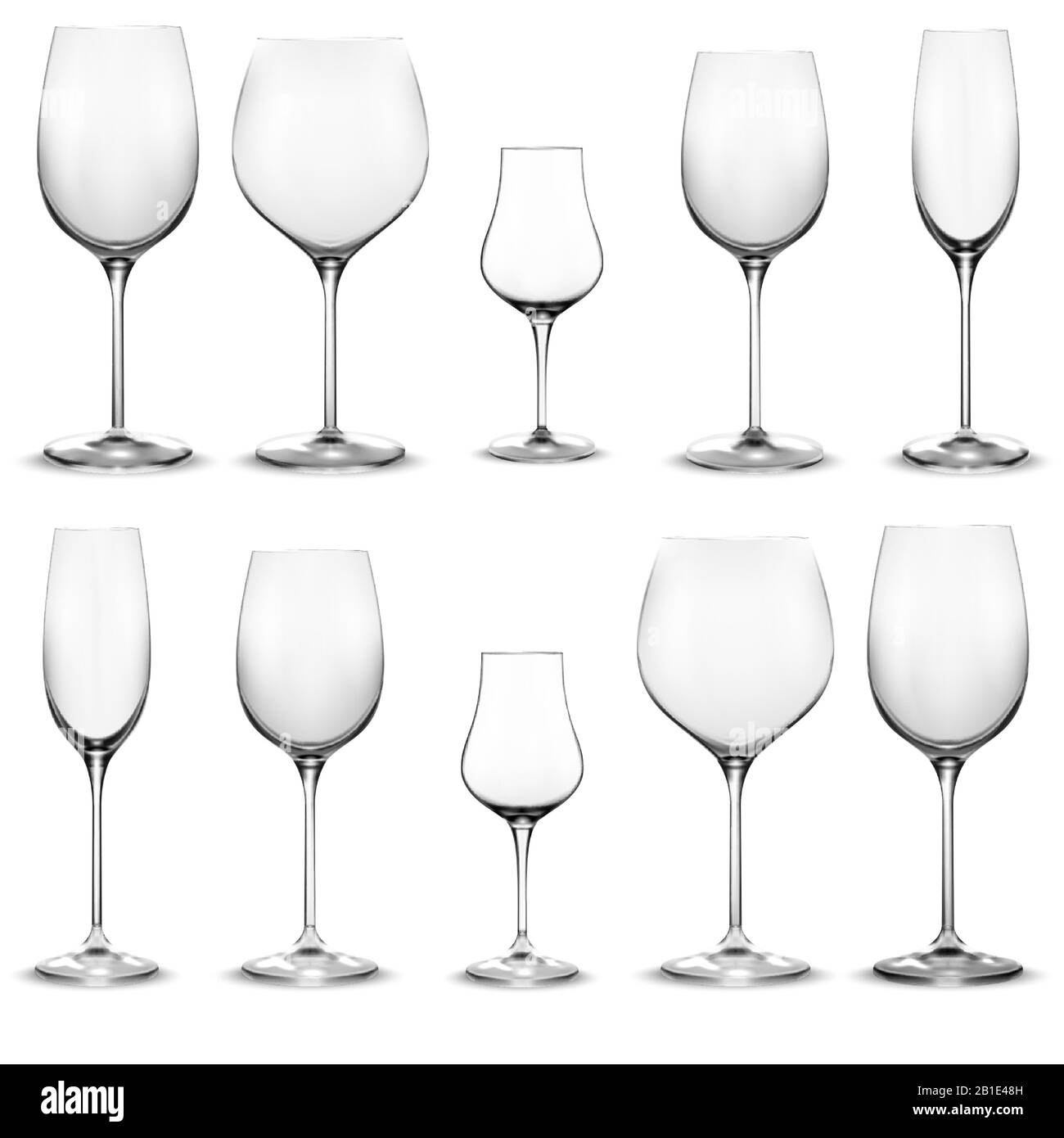 Set of empty wine glasses. Wine glass Stock Vector Image & Art Alamy