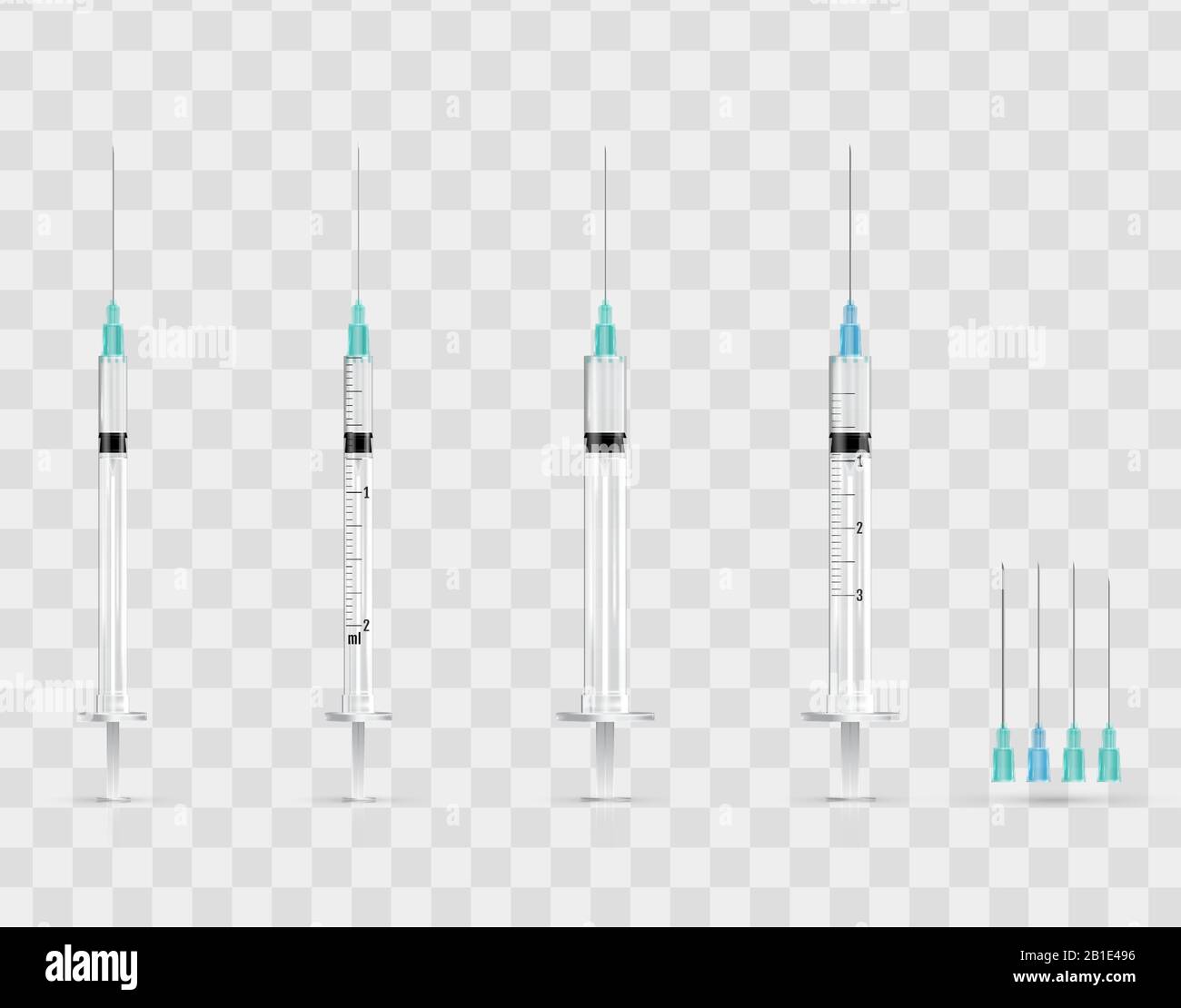 Realistic medical syringes and needles. Vector Stock Vector Image & Art