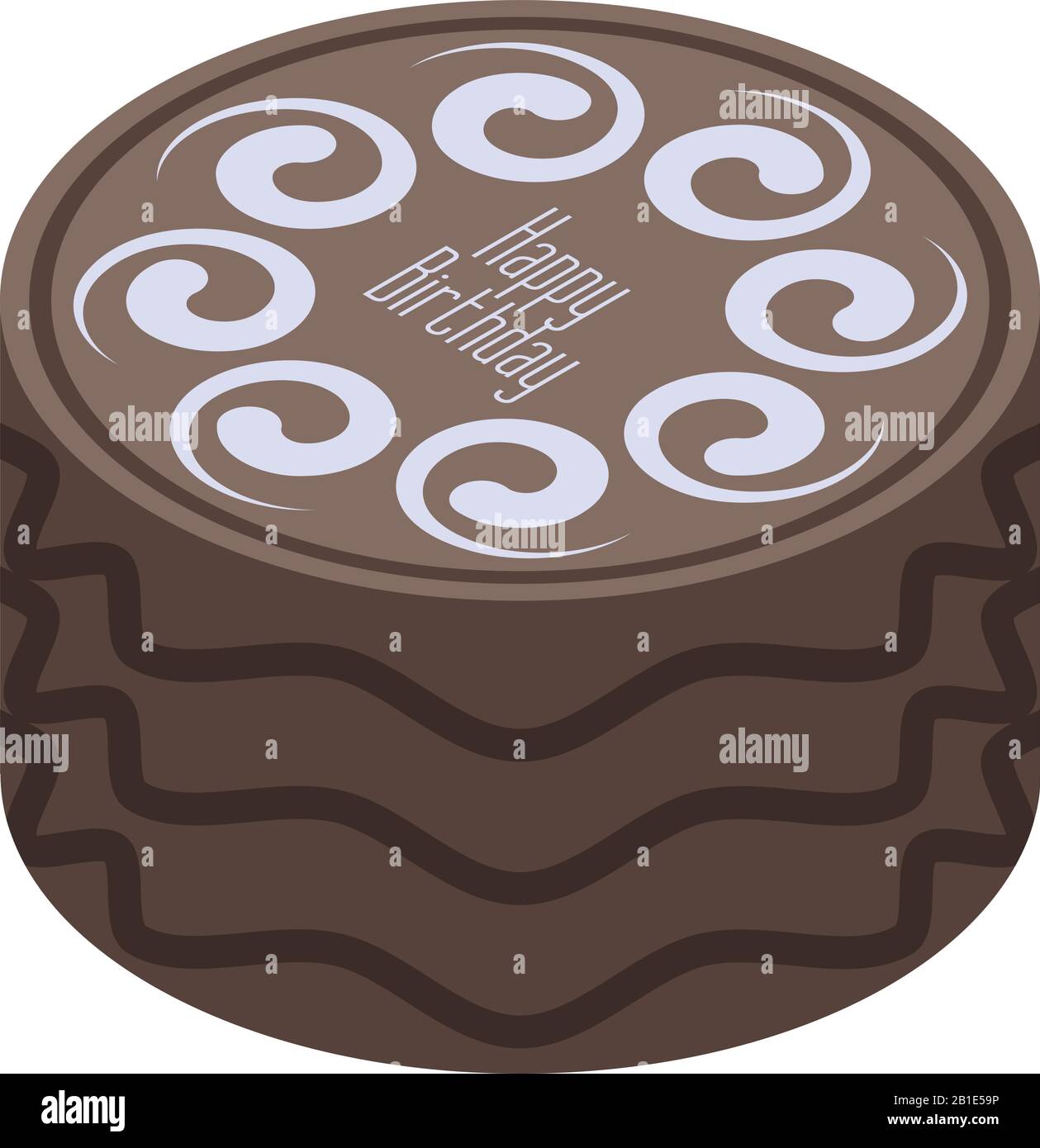 Chocolate birthday cake icon, isometric style Stock Vector