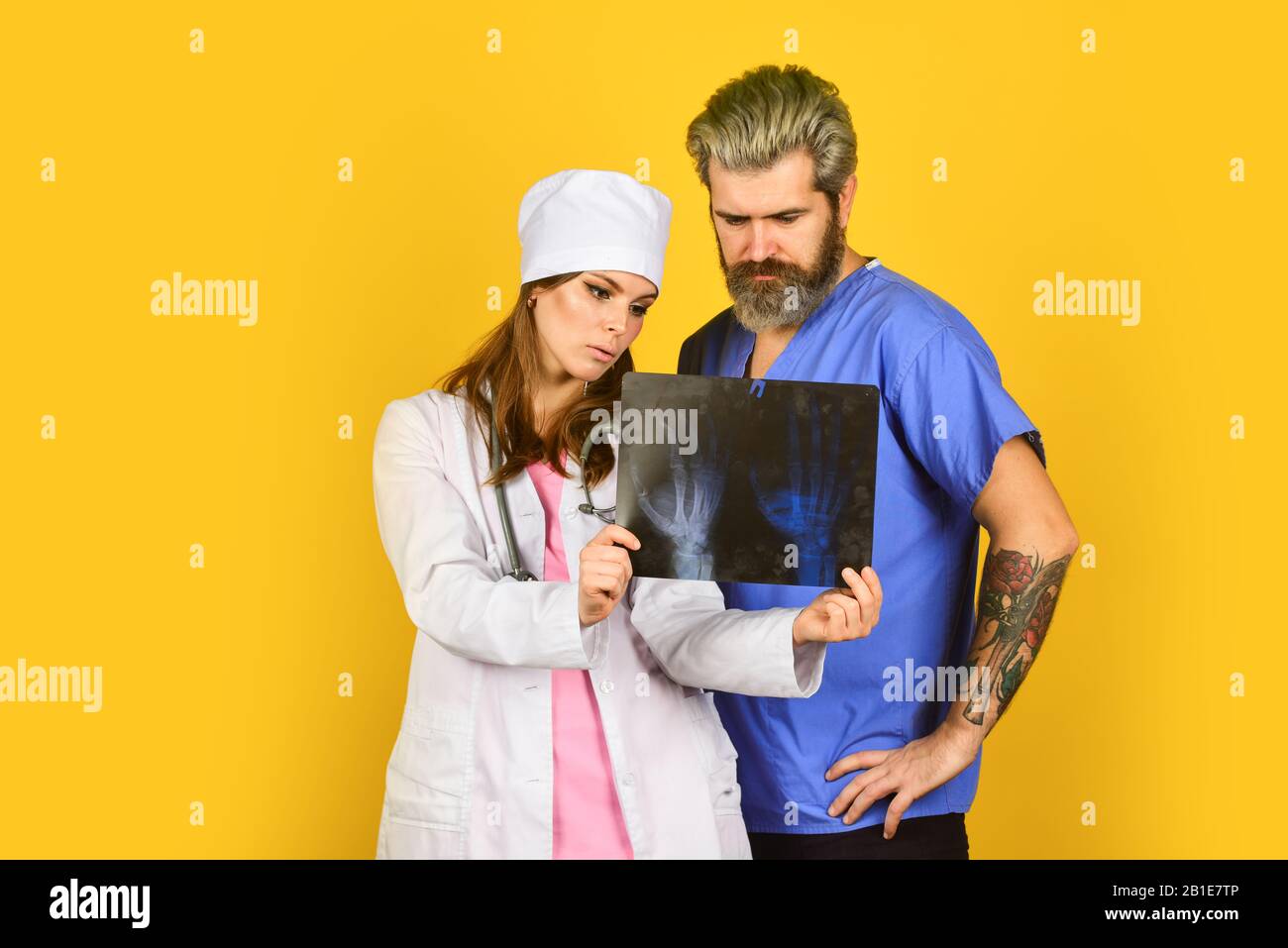 radiographs tomography result. doctor and nurse need expert advice