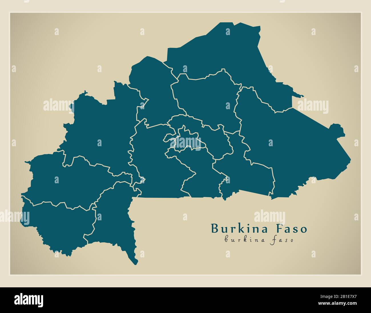 Modern Map Burkina Faso With Regions Bf Update 2020 2B1E7X7 