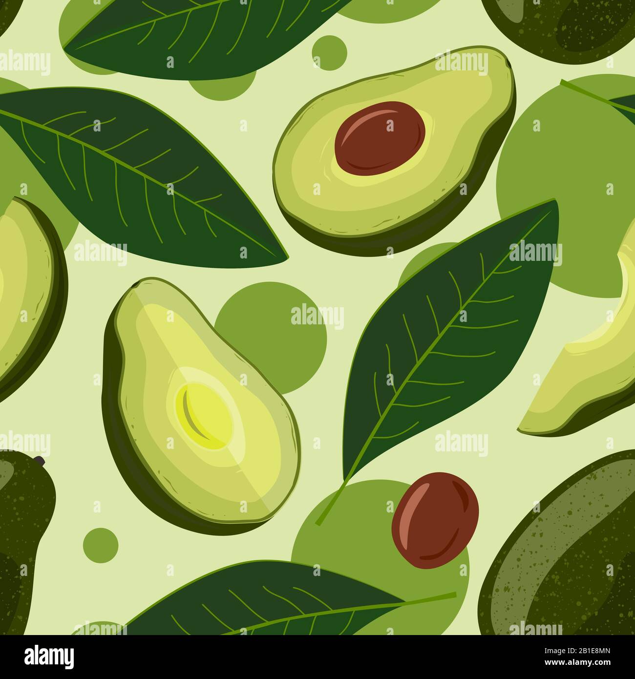 Avocado seamless pattern. Vector illustration of fruit avocado Stock ...