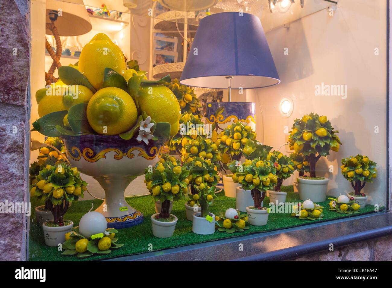 Local ceramic gift shop. Ceramics in the form of the famous lemons from