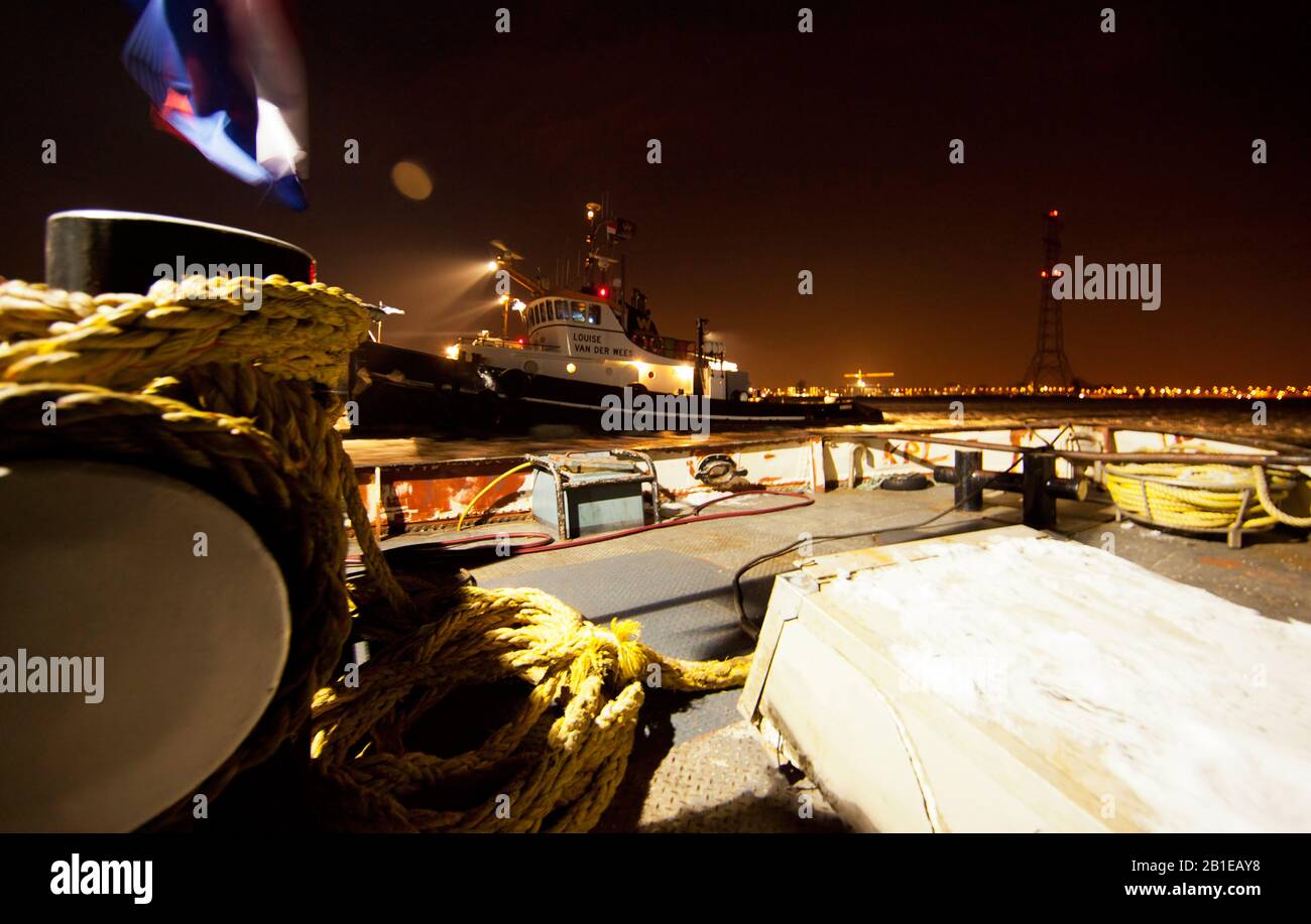 Trip from Amsterdam to Urk with icebreaker, Netherlands, Ijsselmeer Stock Photo