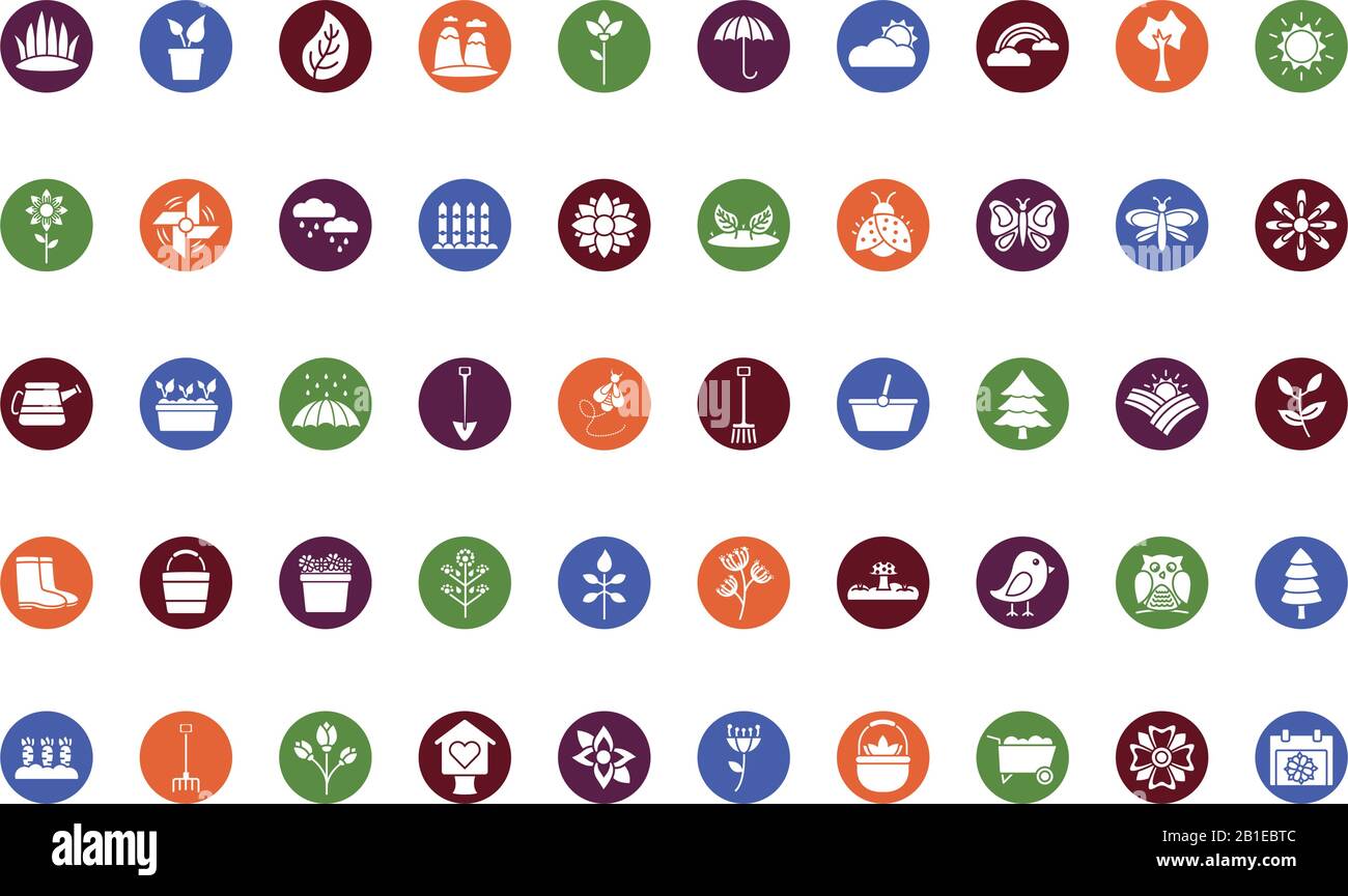 bundle of spring set block icons Stock Vector Image & Art - Alamy