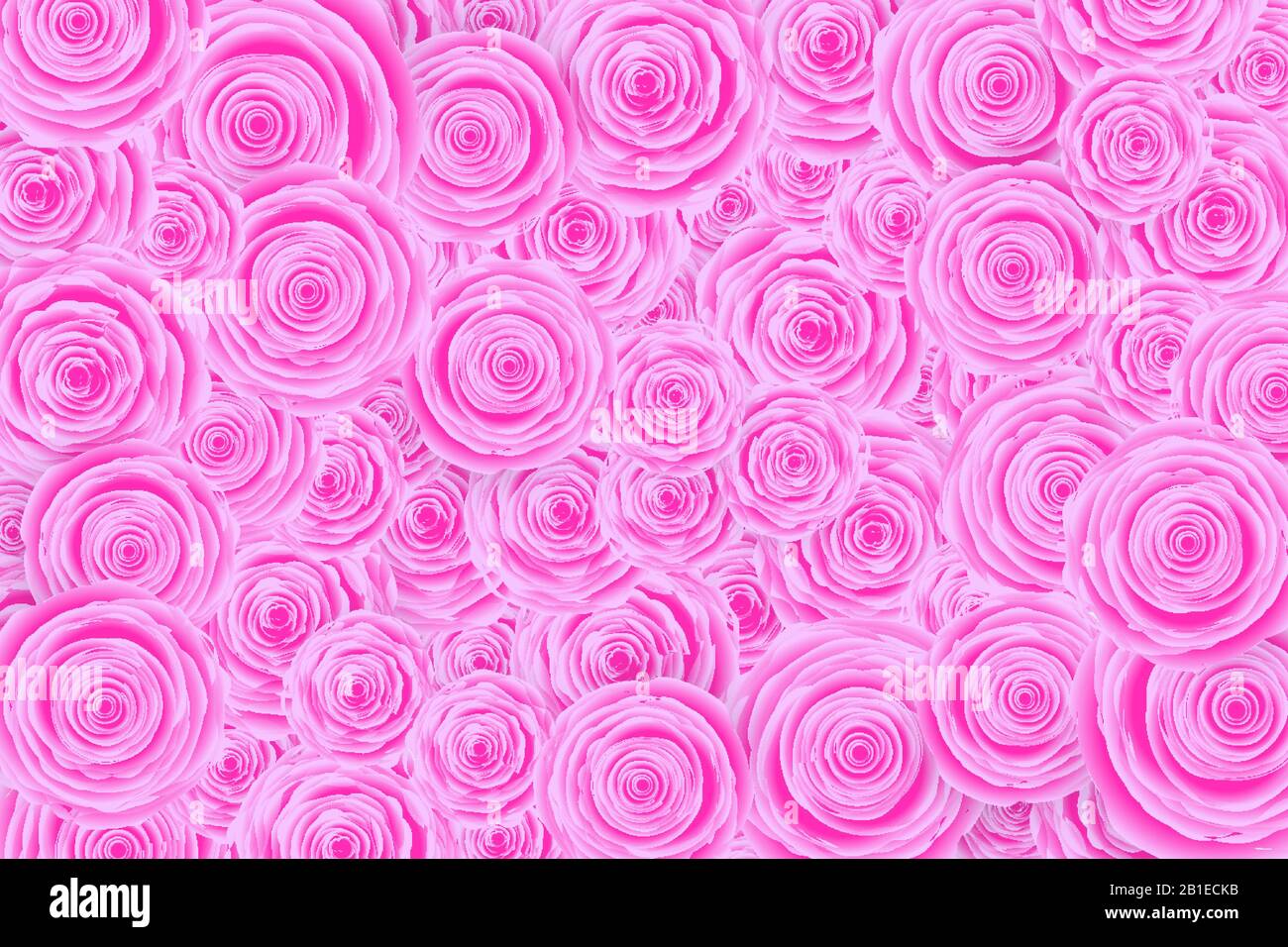 Flower background. Background of many pink roses Stock Vector Image ...