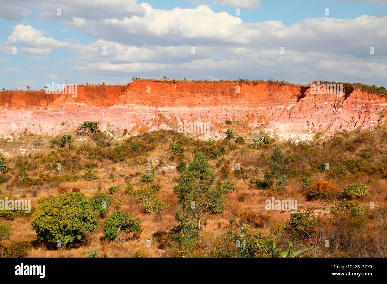 Red Circus amphitheater, ocher color, pink and white laterite and friable sandstone, protected area 5 km from Majunga, West Madagascar Stock Photo
