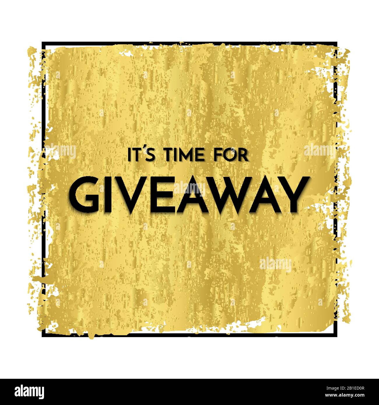 Time for giveaway - banner template. Time for Giveaway phrase on gold background. Stock Vector