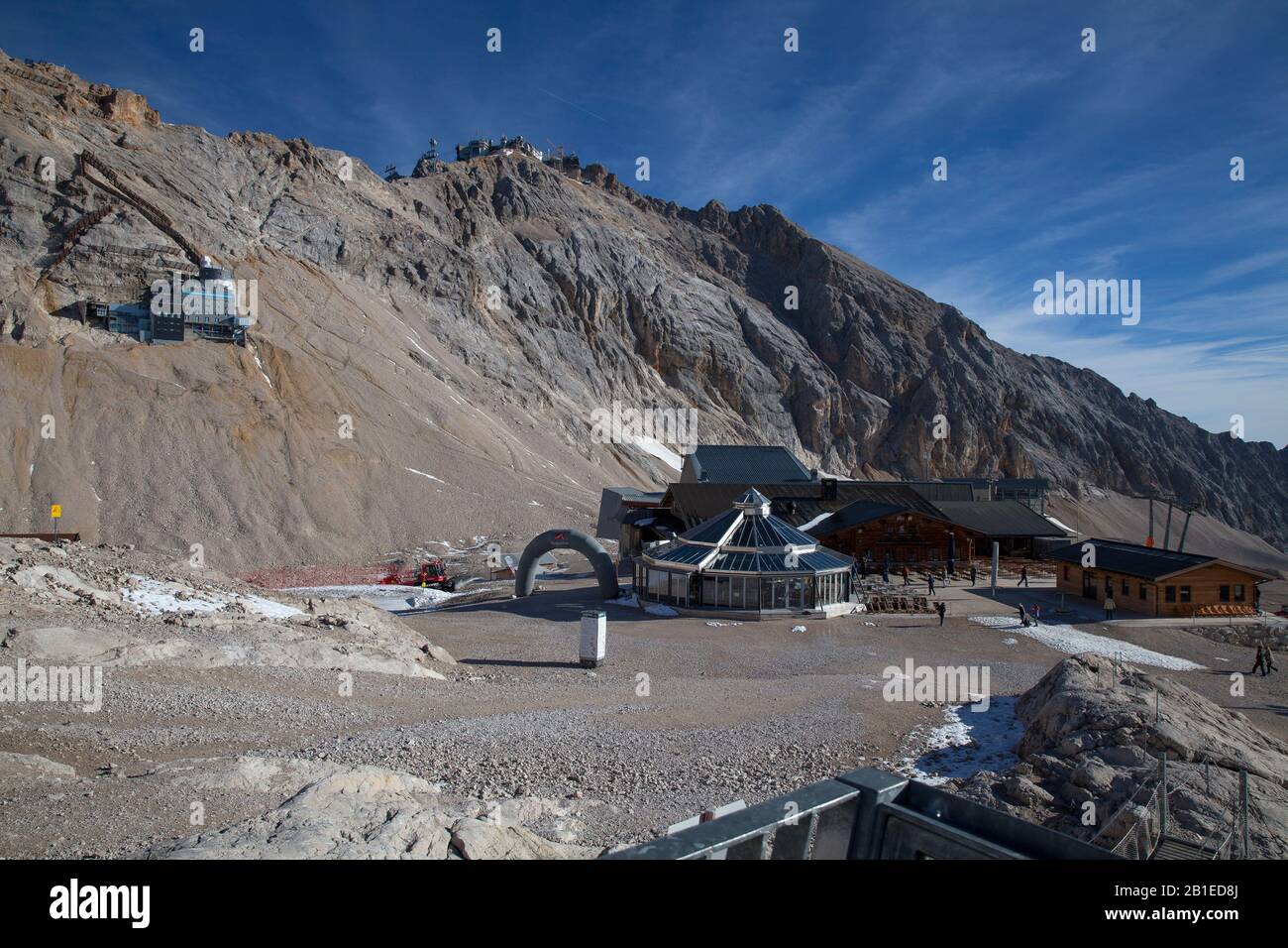 Sommet de la Zugspitze 2964 m, Garmisch-Partenkirchen, Baviere, Allemagne. Stock Photo