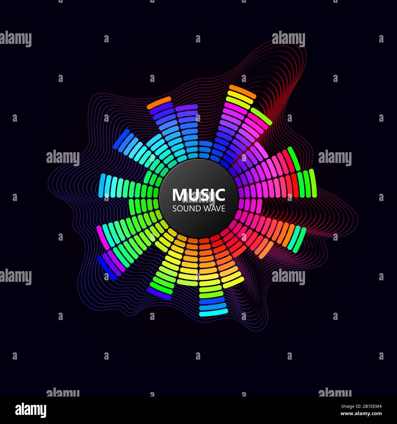 vector sound wave. radial equalizer. dynamic volume Stock Vector