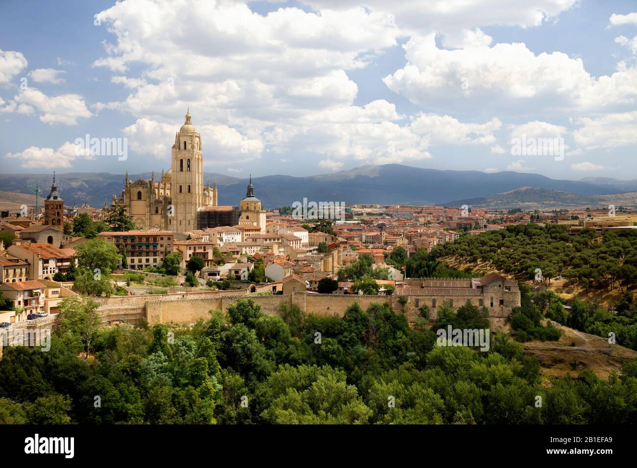 Segovia panoramic view. Castilla y Leon, Spain Stock Photo