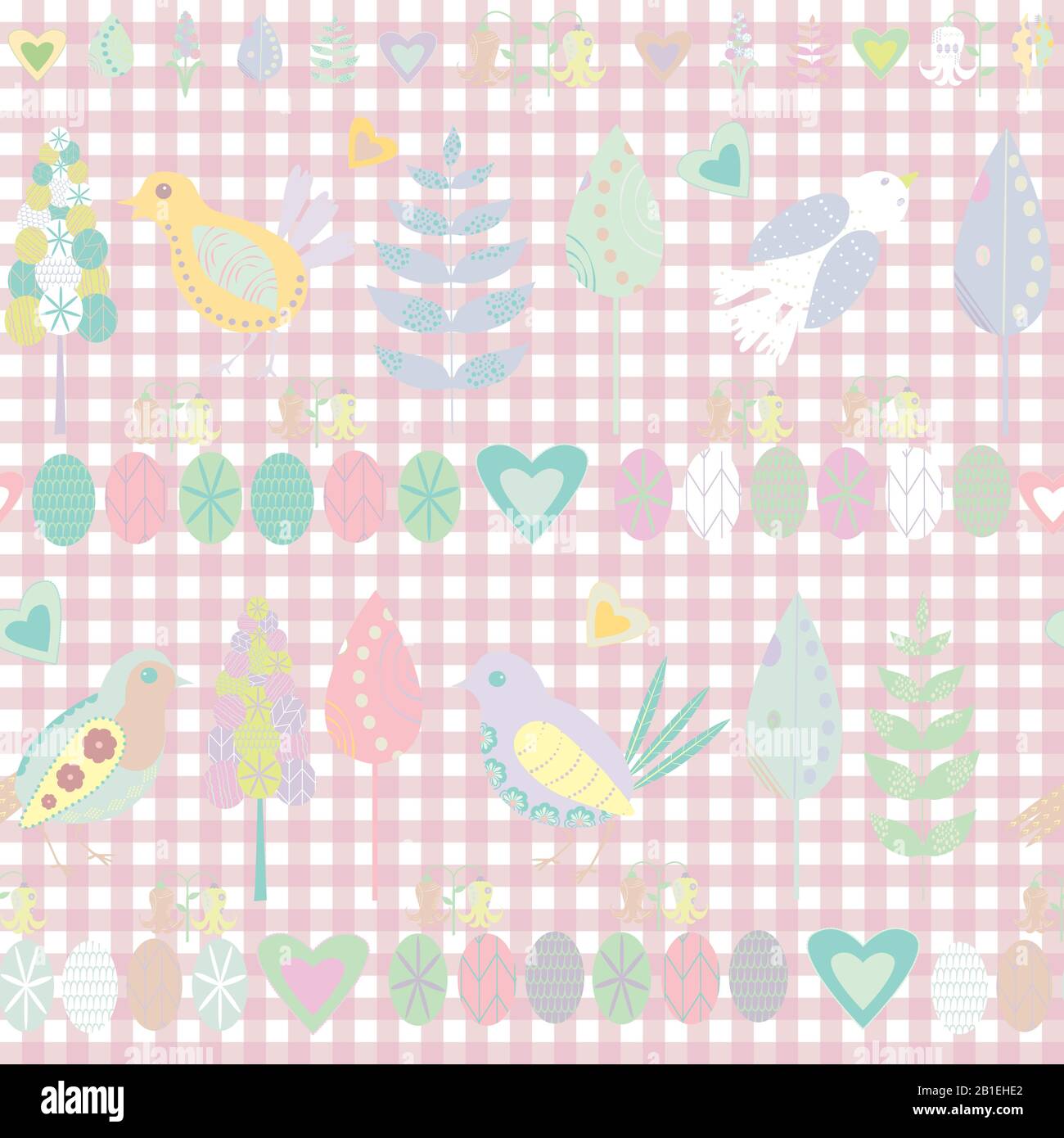 Easter chick seamless vector pattern background. Cute decorated bird ...