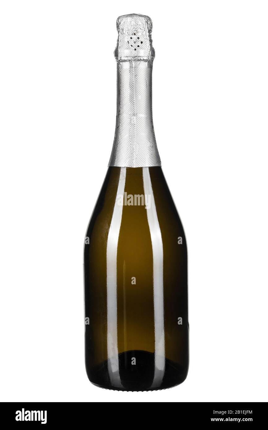 bottle of champagne isolated on white. creative photo Stock Photo Alamy