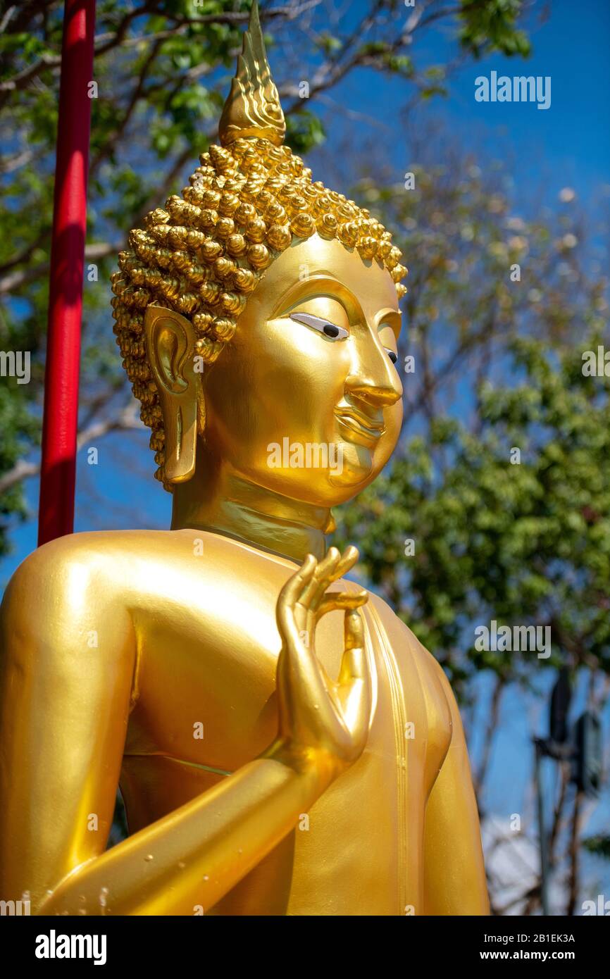 Thailand; Pattaya: one of the statues of the 7 Buddhas on the square in front of the Buddhist temple adjoining the golden statue of Big Buddha atop th Stock Photo