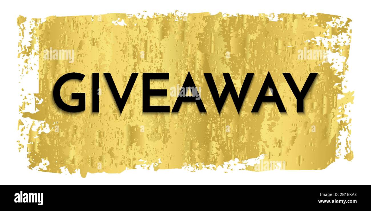 Time for a giveaway - banner template. Giveaway phrase on gold background. Stock Vector