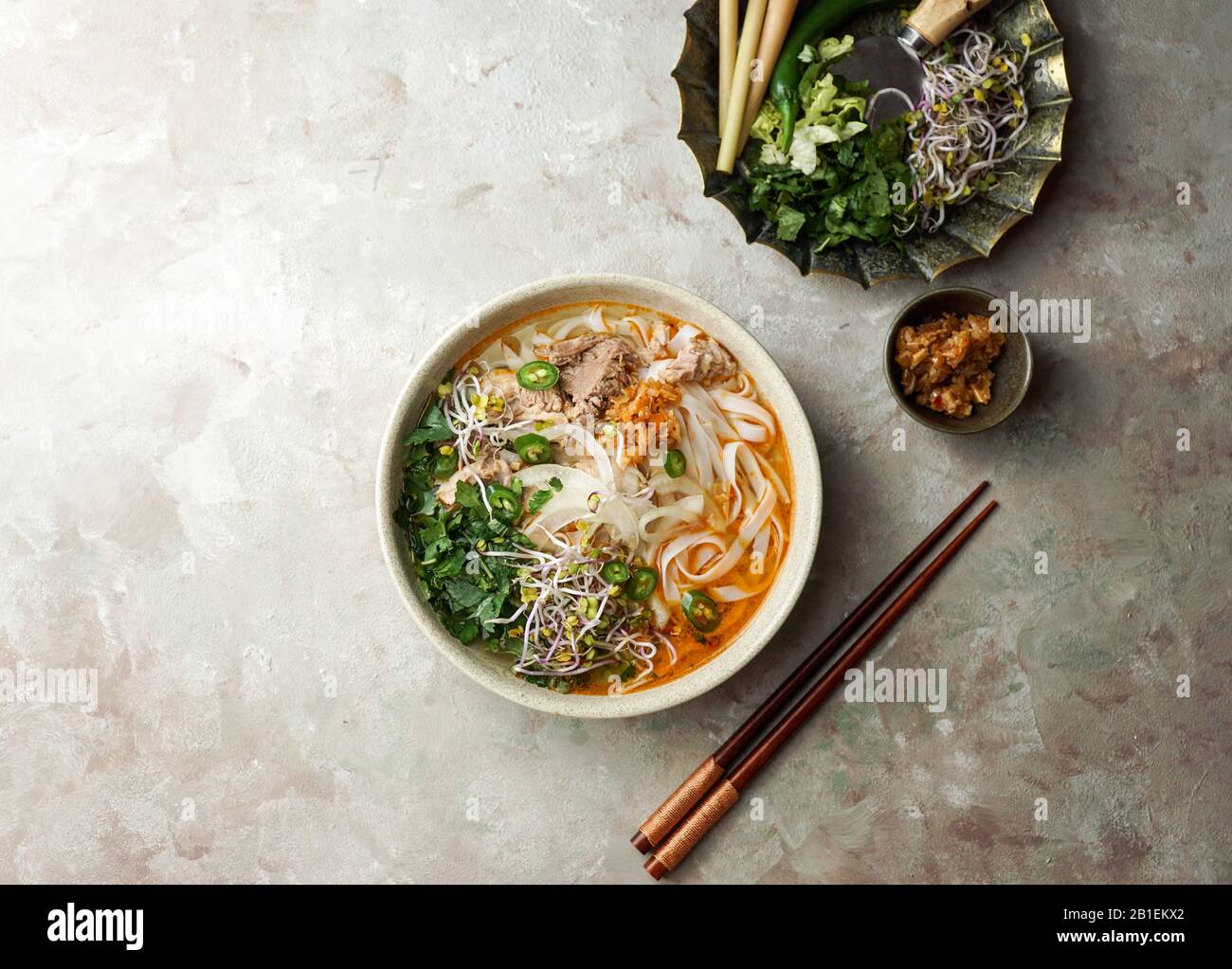 Bun Bo Hue Bun Bo Vietnamese Beef Noodle Soup Spicy Bowl Of Beef And