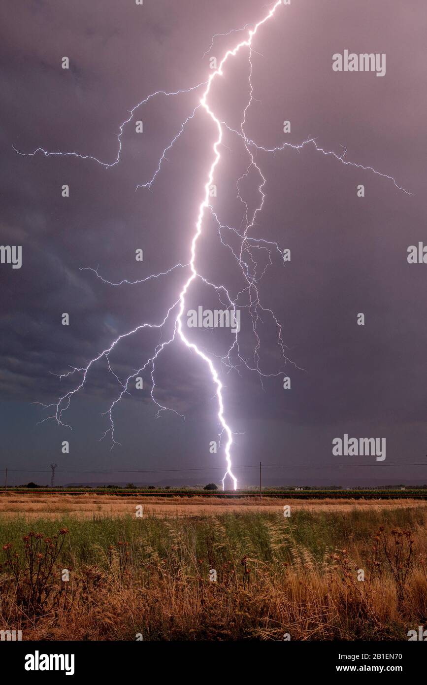 Thunderstorm in Spain Stock Photo
