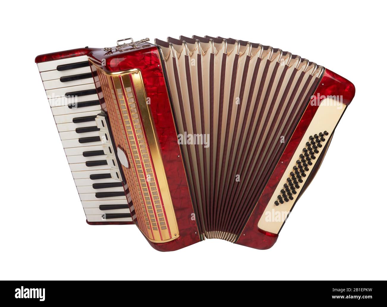 Retro accordion isolated on white background Stock Photo - Alamy