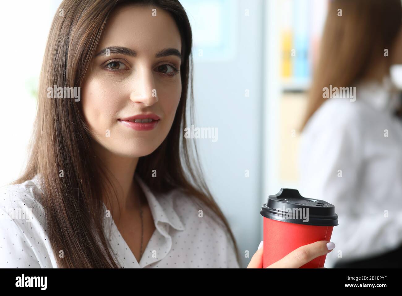 Good Lady Manager Joyful lady manager Stock Photo - Alamy
