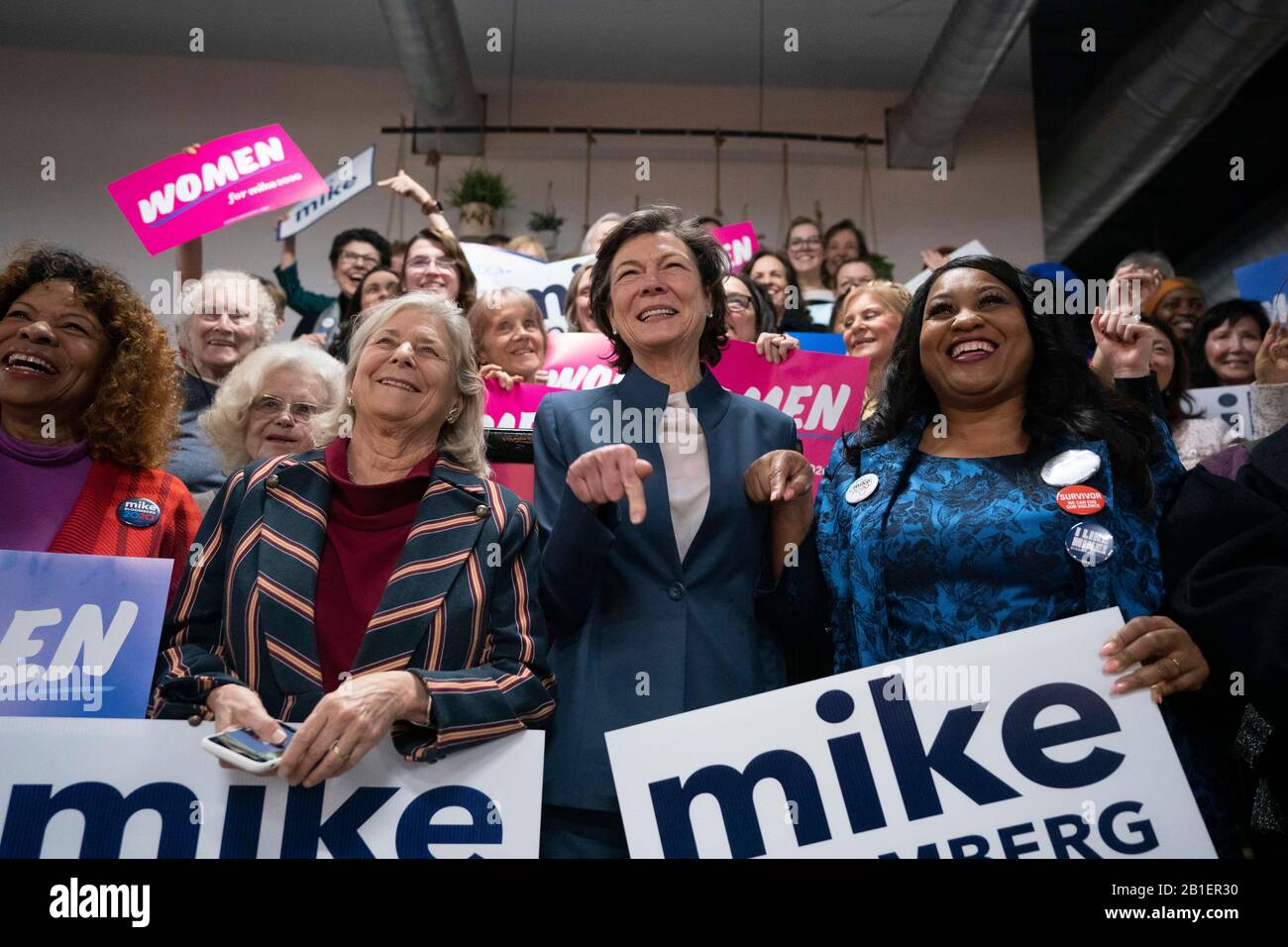 Diana Taylor, longtime companion of former New York City mayor and current candidate for the Democratic presidential nomination Michael Bloomberg, hosts supporters at a Women for Mike rally in downtown Houston. Stock Photo