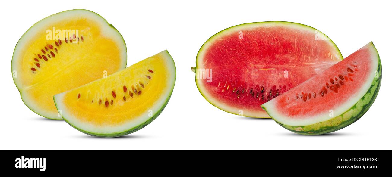 Set of fresh Watermelon isolated on white background Stock Photo - Alamy