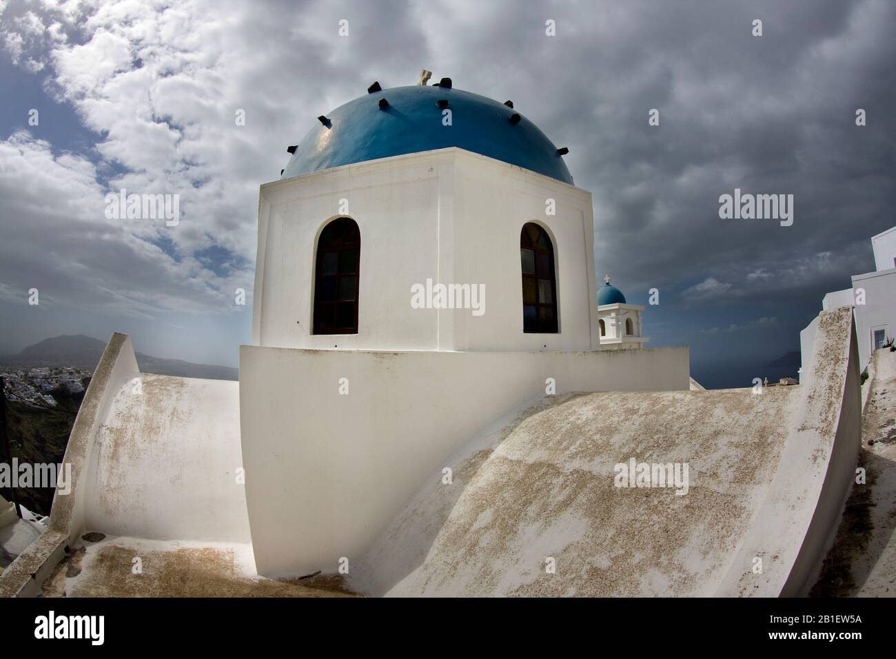 WInter in Santorini. Dreamlike landscape. Greece Stock Photo