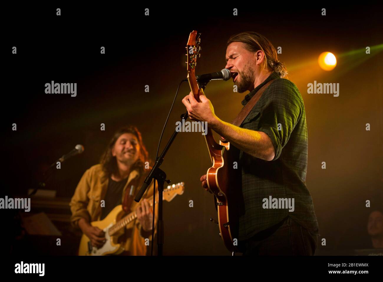 Sam (left) and Josh Teskey of the Australian band The Teskey Brothers  pictured in concert at Concorde 2 in Brighton for The Guardian Review  Section. P Stock Photo - Alamy
