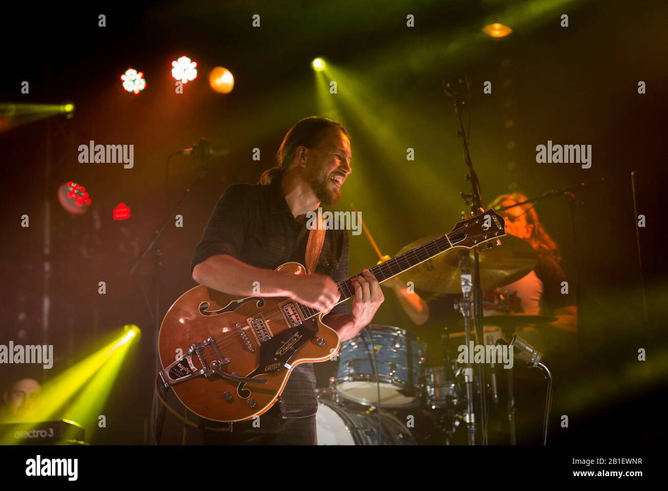 Josh Teskey singer and guitarist of the Australian band The Teskey Brothers pictured in concert at Concorde 2 in Brighton Picture date: Wednesday Janu Stock Photo
