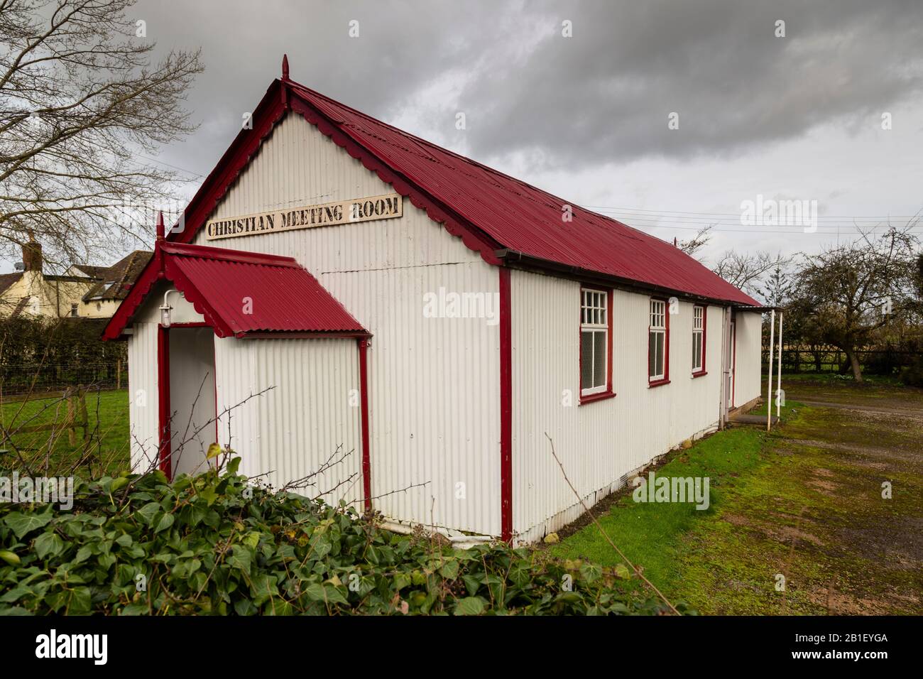 Prefabricated tin church 'Christian Meeting House' at Defford, Worcestershire, UK Stock Photo