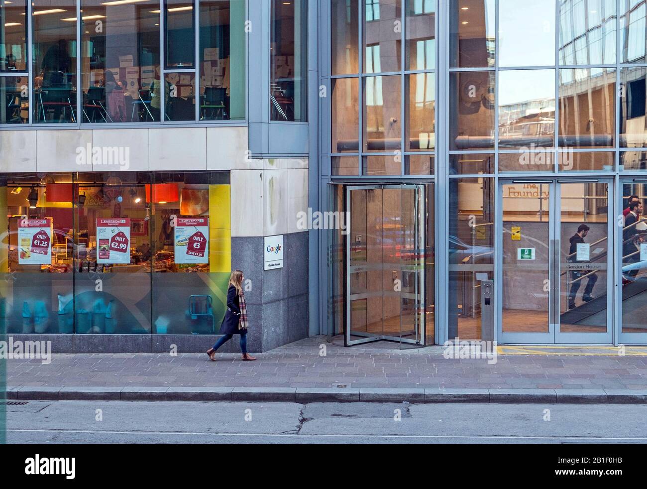 Ireland, Dublin, The Google office building in Gordon House   Photo © Fabio Mazzarella/Sintesi/Alamy Stock Photo Stock Photo