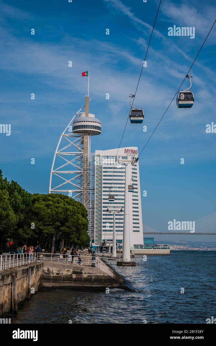 Telecabine Lisbon is an urban cable car in Lisbon Stock Photo - Alamy