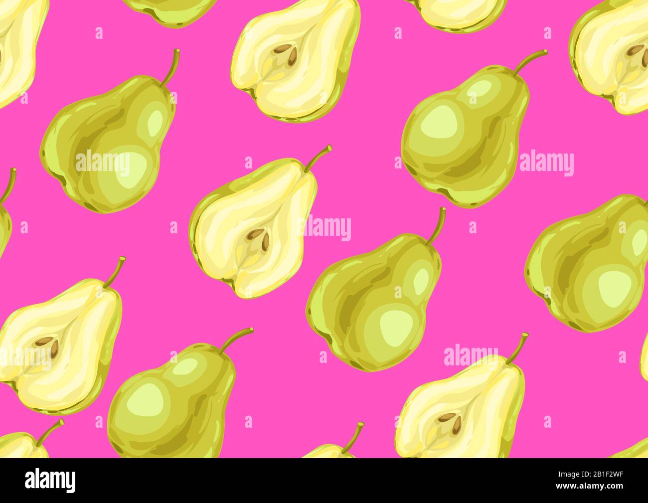 Seamless pattern with pears and slices. Stock Vector