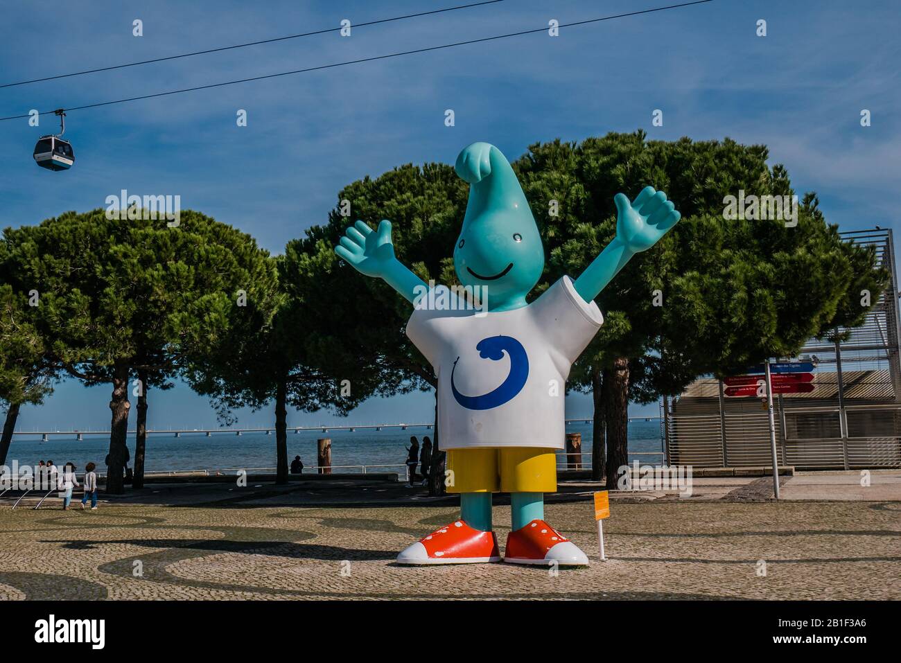 Gil the official mascot of expo 98, by sculptor Artur Moreira, in Lisbon Portugal Stock Photo