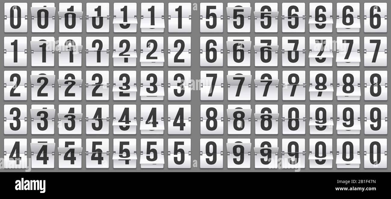 Flip clock numbers. Retro countdown animation, mechanical scoreboard number and numeric counter flips vector set Stock Vector Image & Art - Alamy Flip clock numbers. Retro countdown animation, mechanical scoreboard number and numeric counter flips vector set Stock Vector Image & Art - Alamy