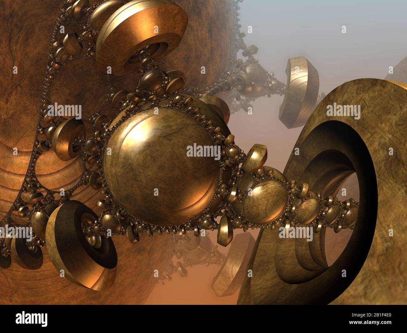 Computer rendered virtual scenery for art and entertainment Stock Photo