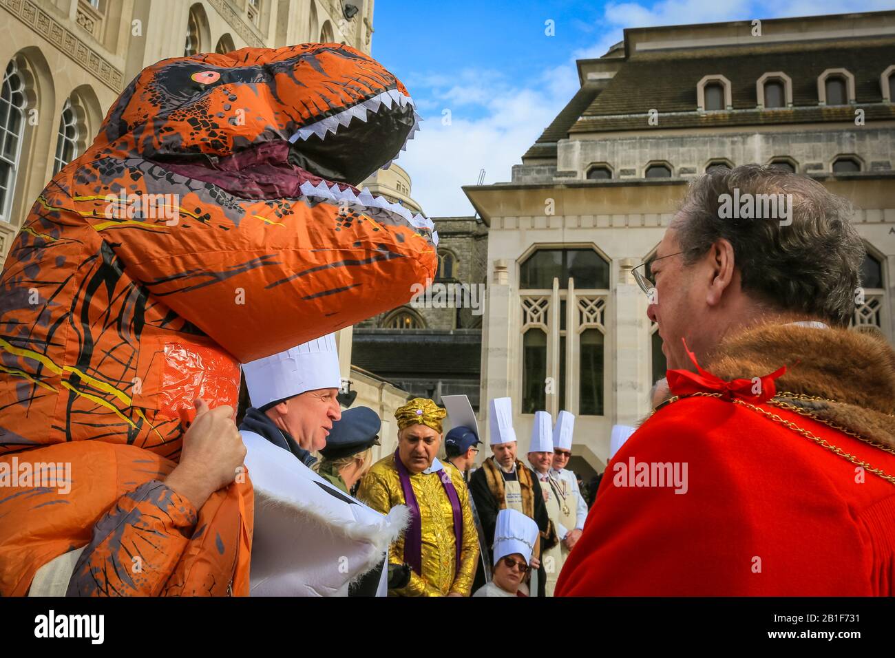 Guildhall, London, UK. 25th Feb, 2020. The contestants race line up for