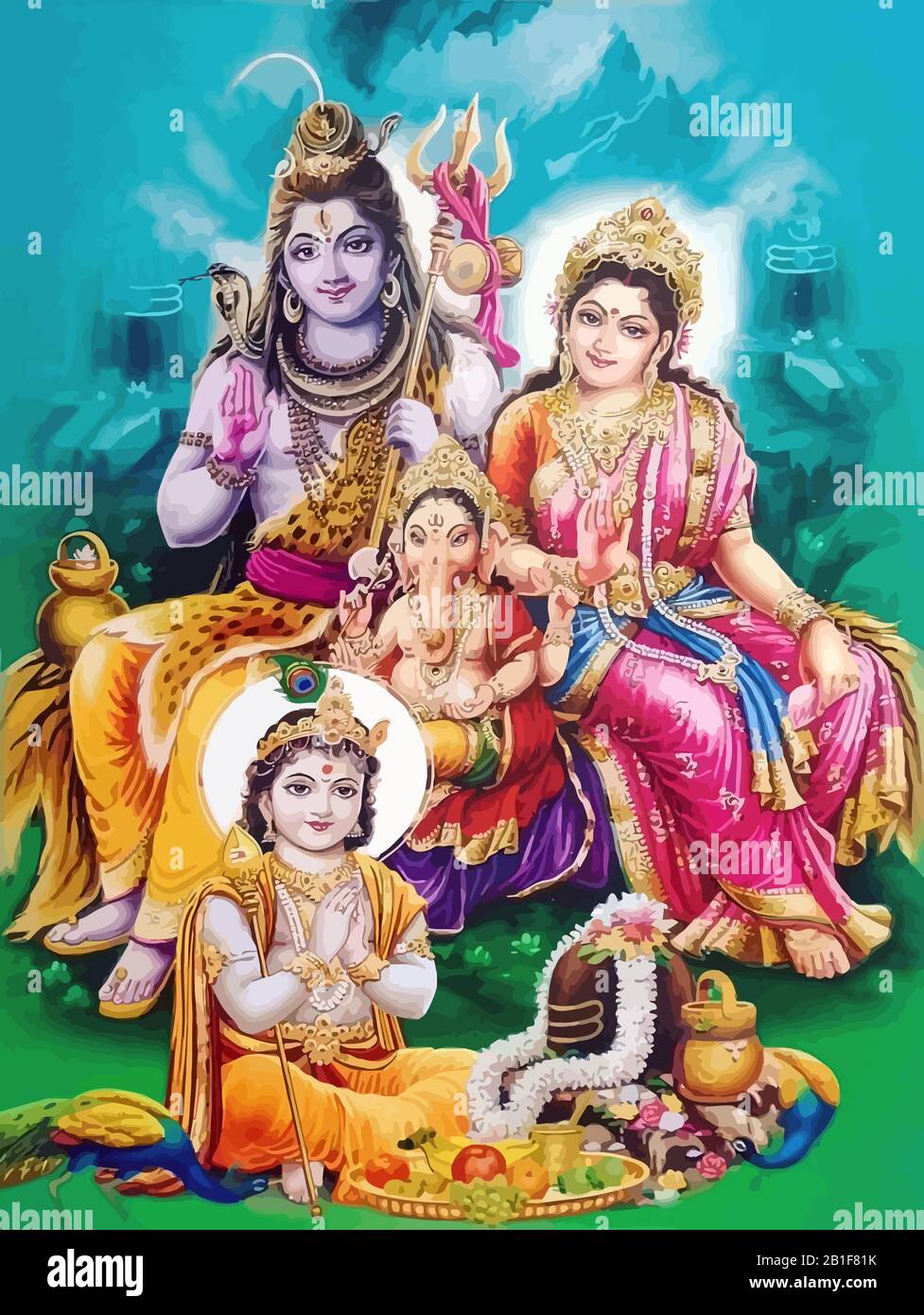 god Shiva holy Radha mythology hinduism illustration Stock Photo Alamy