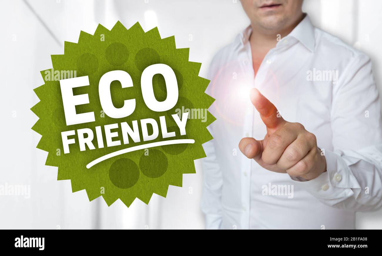 Eco friendly concept is shown by man. Stock Photo