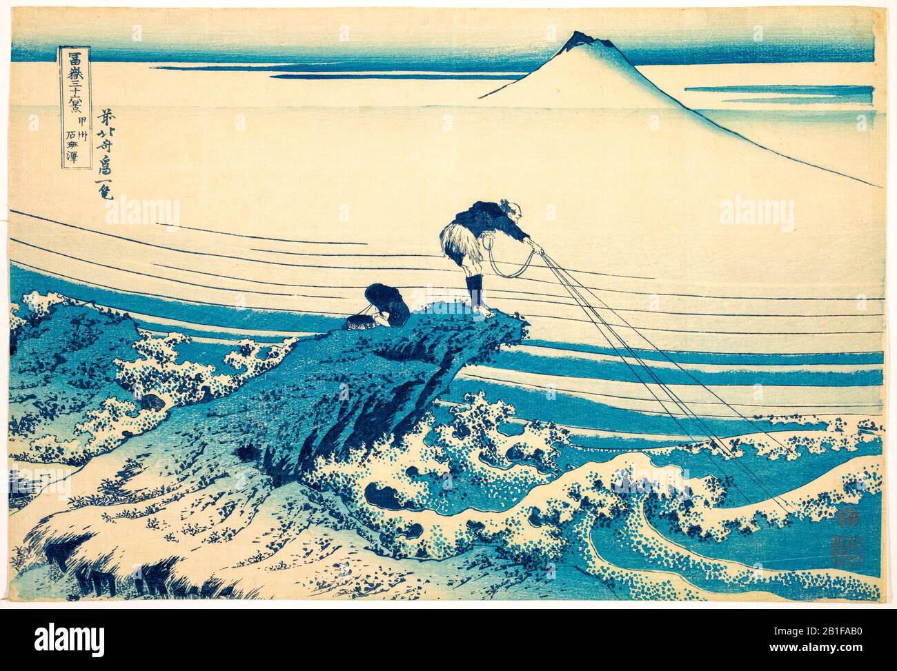 Katsushika Hokusai, Kajikazawa in Kai Province, woodcut print, 1830-1832 Stock Photo