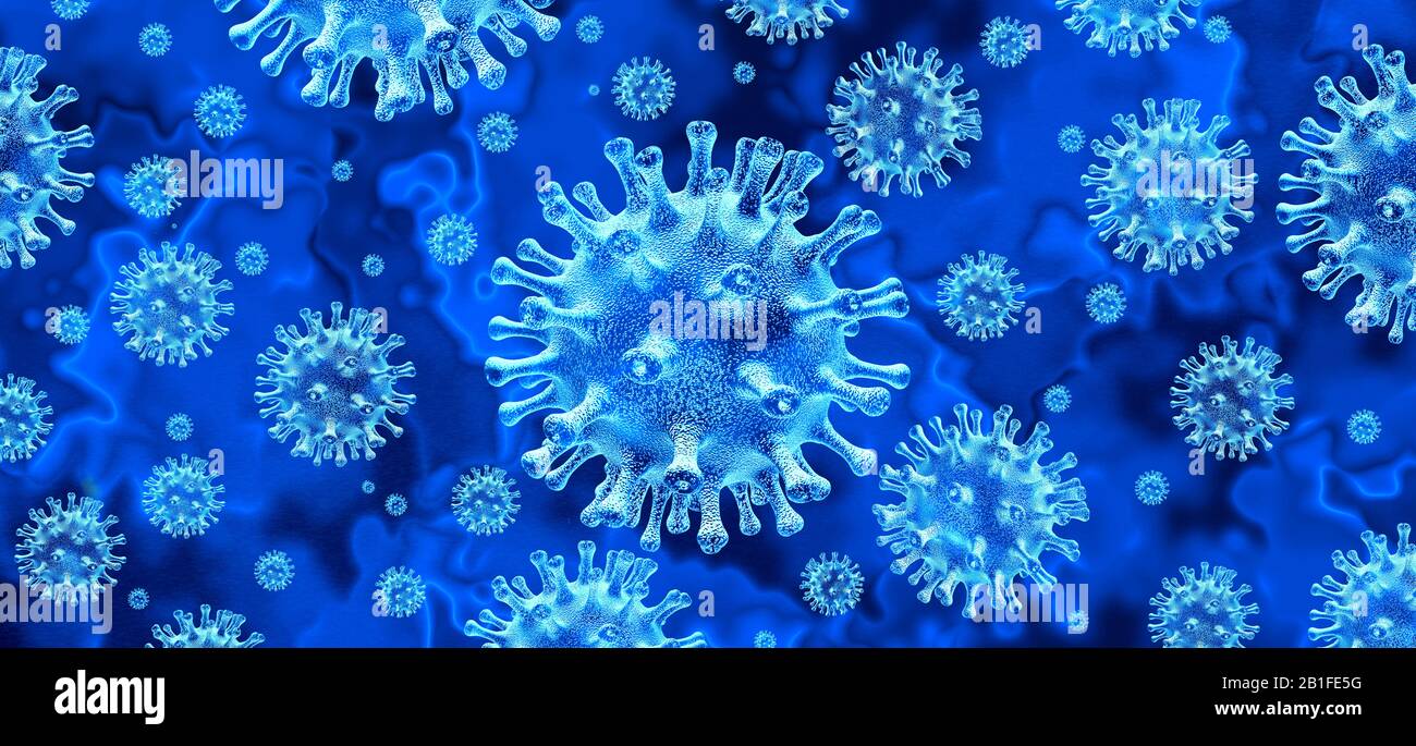 Coronavirus disease outbreak and coronaviruses influenza global health risk as dangerous flu strain cases as a pandemic medical health crisis. Stock Photo