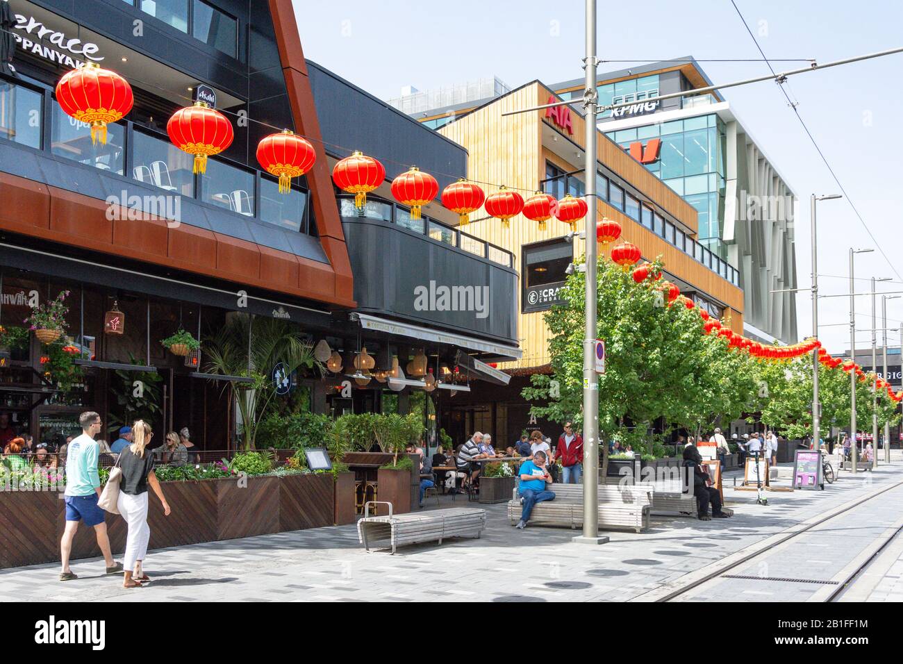 Bars And Restaurants On The Terrace Oxford Terrace Christchurch Central City Christchurch Canterbury Region New Zealand Stock Photo Alamy